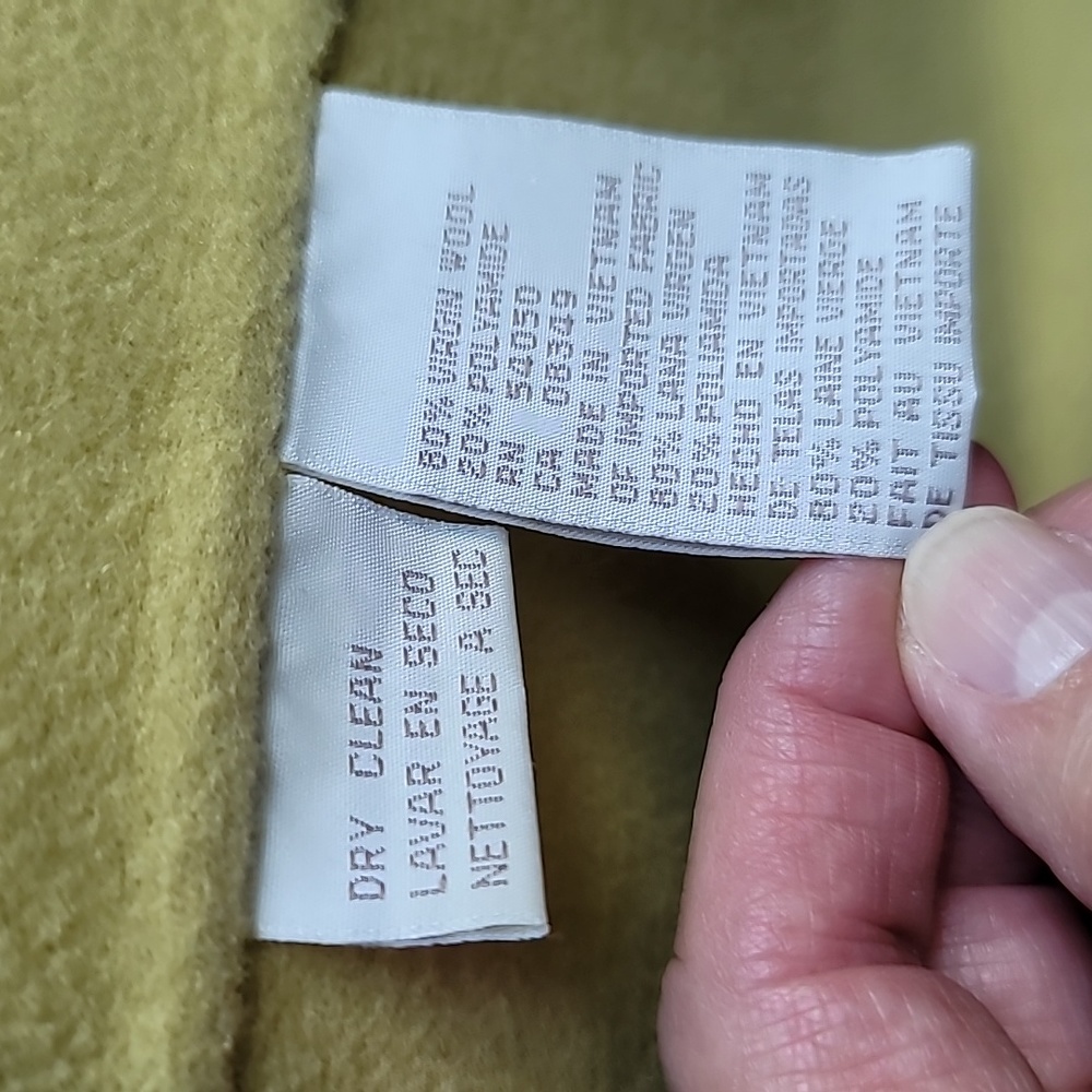 Jones NY jacket and sweater chartreuse wool quiet luxury coquette preppy - Picture 8 of 11